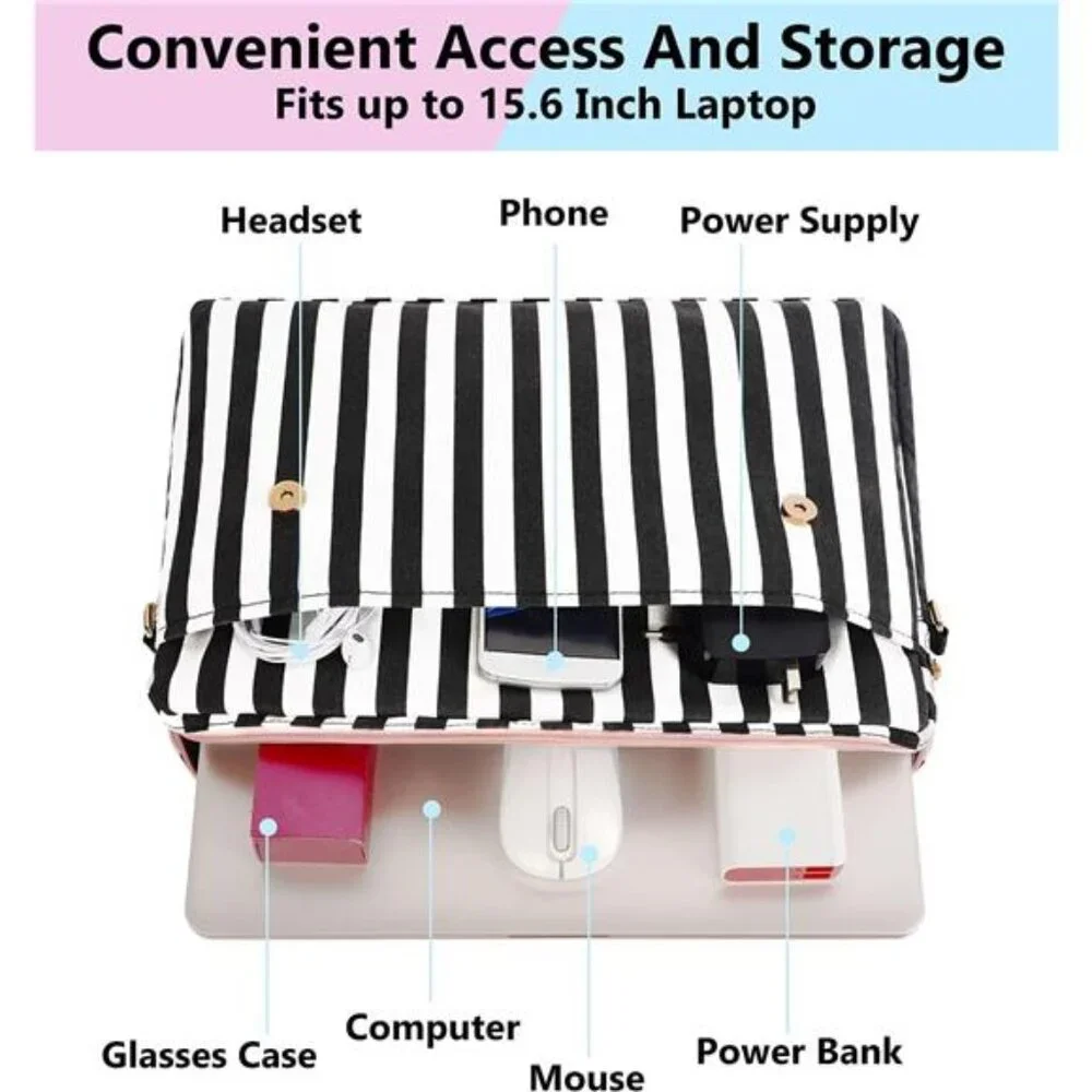 Laptop Bag for Women, 15.6 inch Slim Computer Briefcase Sleeve Case,